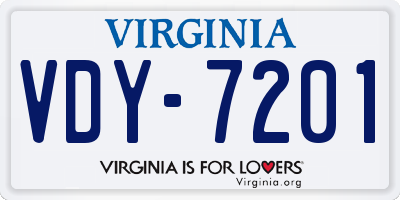 VA license plate VDY7201