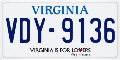 VA license plate VDY9136