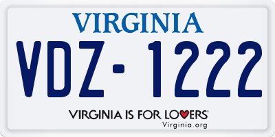 VA license plate VDZ1222