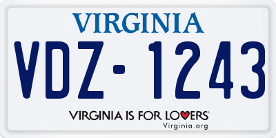 VA license plate VDZ1243