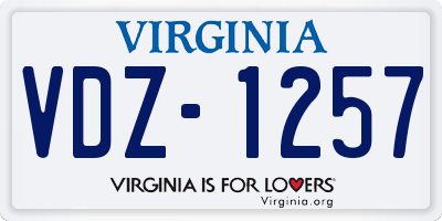 VA license plate VDZ1257