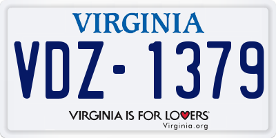 VA license plate VDZ1379