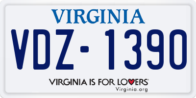 VA license plate VDZ1390
