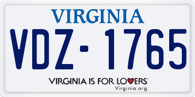 VA license plate VDZ1765