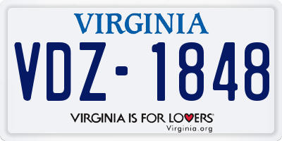 VA license plate VDZ1848