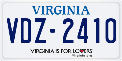 VA license plate VDZ2410