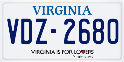 VA license plate VDZ2680