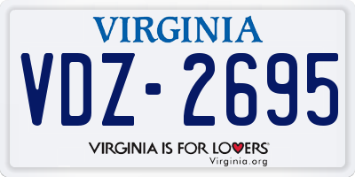 VA license plate VDZ2695