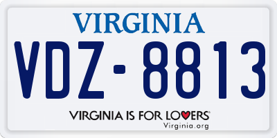 VA license plate VDZ8813