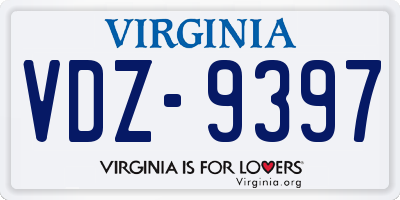 VA license plate VDZ9397