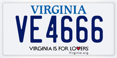 VA license plate VE4666