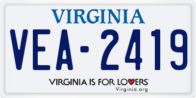 VA license plate VEA2419