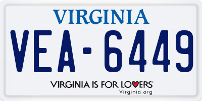 VA license plate VEA6449
