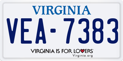 VA license plate VEA7383