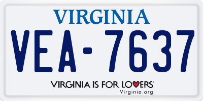 VA license plate VEA7637