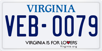 VA license plate VEB0079