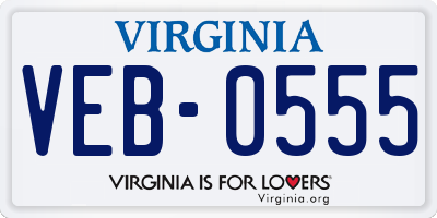 VA license plate VEB0555