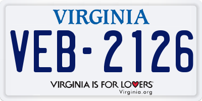 VA license plate VEB2126