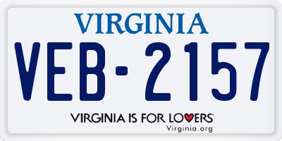 VA license plate VEB2157