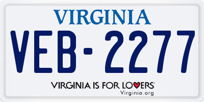 VA license plate VEB2277