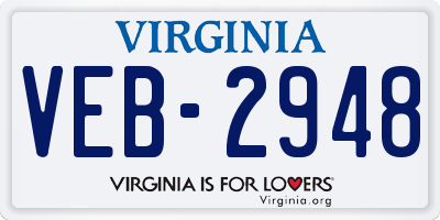 VA license plate VEB2948