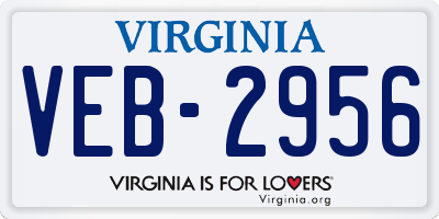 VA license plate VEB2956