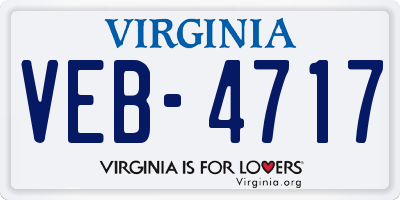 VA license plate VEB4717