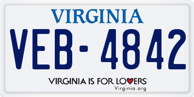 VA license plate VEB4842
