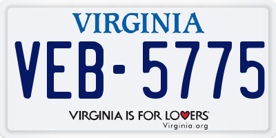 VA license plate VEB5775