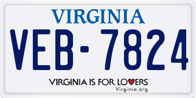 VA license plate VEB7824