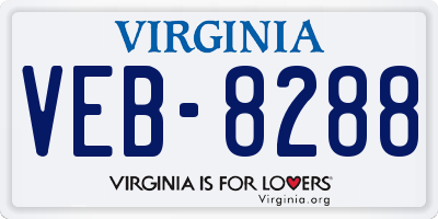 VA license plate VEB8288