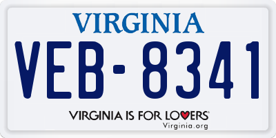 VA license plate VEB8341