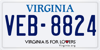 VA license plate VEB8824