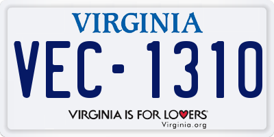 VA license plate VEC1310