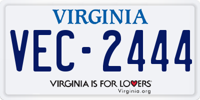 VA license plate VEC2444