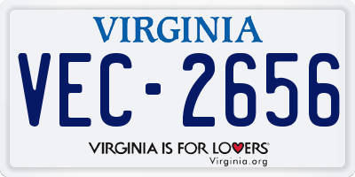 VA license plate VEC2656