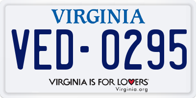 VA license plate VED0295