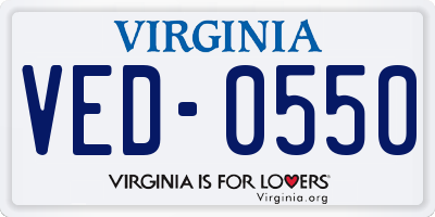 VA license plate VED0550