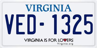 VA license plate VED1325