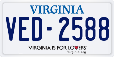 VA license plate VED2588