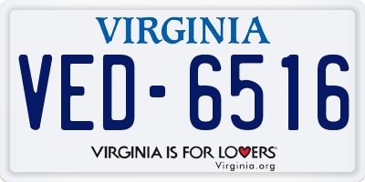 VA license plate VED6516