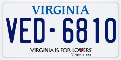 VA license plate VED6810
