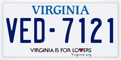 VA license plate VED7121