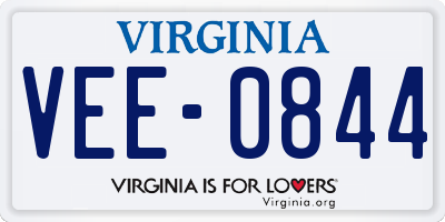 VA license plate VEE0844