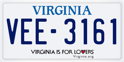 VA license plate VEE3161