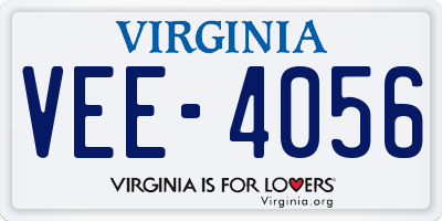 VA license plate VEE4056