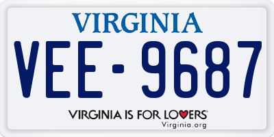 VA license plate VEE9687