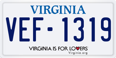 VA license plate VEF1319