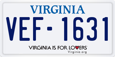 VA license plate VEF1631