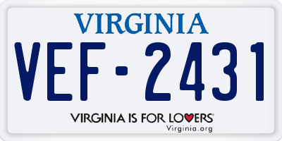 VA license plate VEF2431